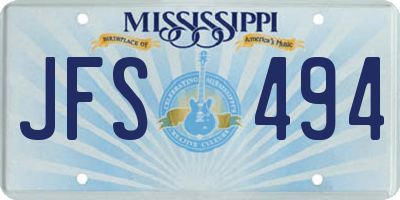 MS license plate JFS494