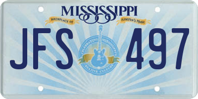 MS license plate JFS497