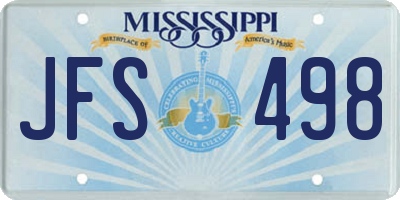 MS license plate JFS498