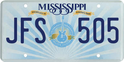 MS license plate JFS505