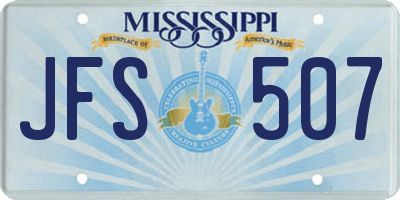 MS license plate JFS507