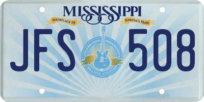 MS license plate JFS508