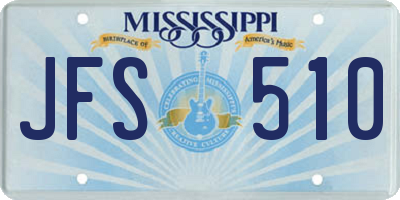 MS license plate JFS510