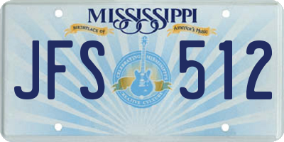 MS license plate JFS512