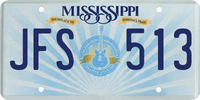 MS license plate JFS513