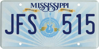 MS license plate JFS515
