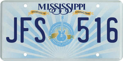 MS license plate JFS516