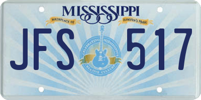 MS license plate JFS517