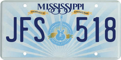 MS license plate JFS518