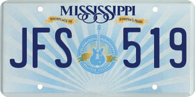 MS license plate JFS519