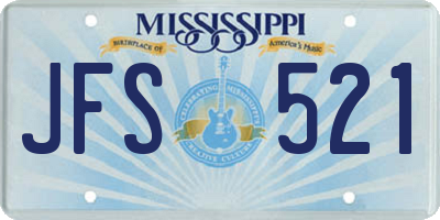 MS license plate JFS521