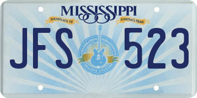 MS license plate JFS523