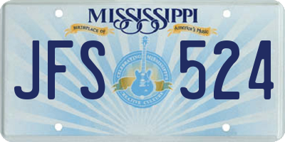 MS license plate JFS524
