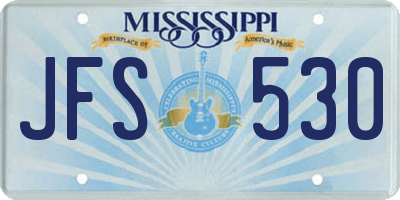 MS license plate JFS530