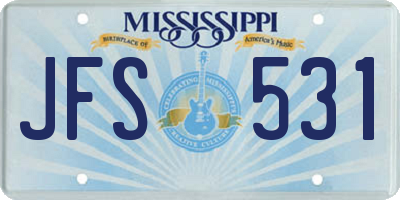 MS license plate JFS531