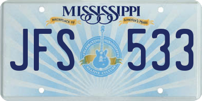 MS license plate JFS533