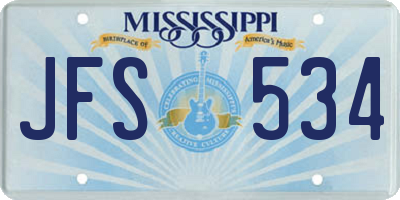 MS license plate JFS534