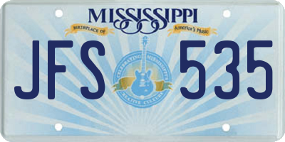 MS license plate JFS535