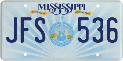 MS license plate JFS536