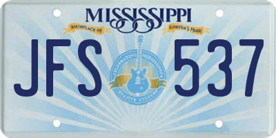 MS license plate JFS537