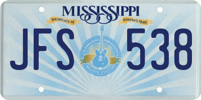 MS license plate JFS538