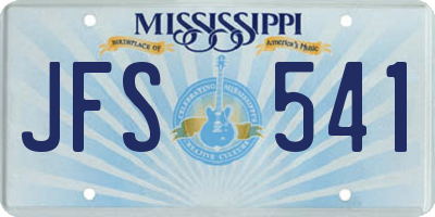MS license plate JFS541