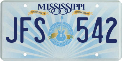 MS license plate JFS542