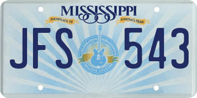 MS license plate JFS543