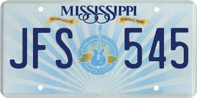 MS license plate JFS545