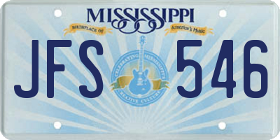 MS license plate JFS546