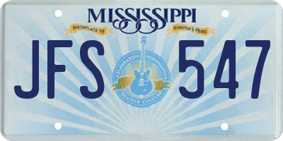 MS license plate JFS547
