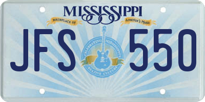 MS license plate JFS550