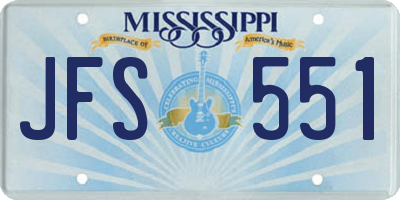 MS license plate JFS551