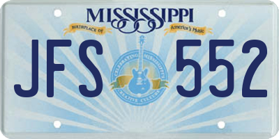 MS license plate JFS552