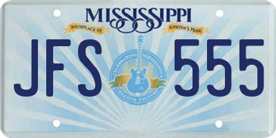 MS license plate JFS555