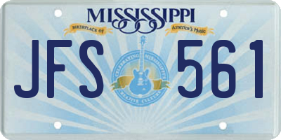 MS license plate JFS561