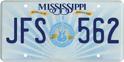 MS license plate JFS562