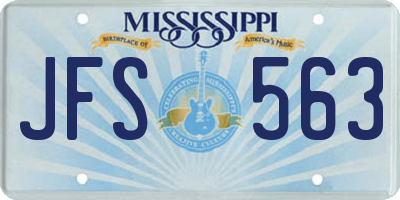 MS license plate JFS563
