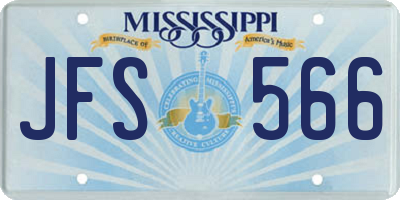 MS license plate JFS566