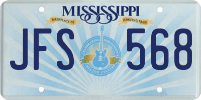MS license plate JFS568