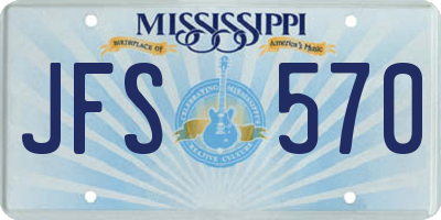 MS license plate JFS570