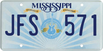 MS license plate JFS571