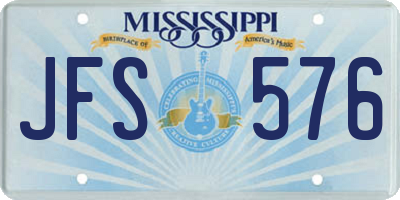 MS license plate JFS576