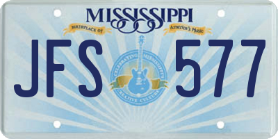 MS license plate JFS577
