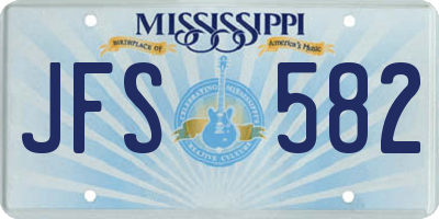 MS license plate JFS582