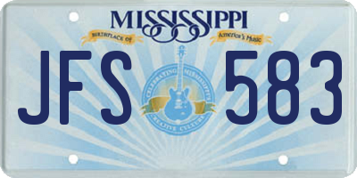 MS license plate JFS583