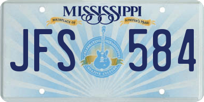 MS license plate JFS584