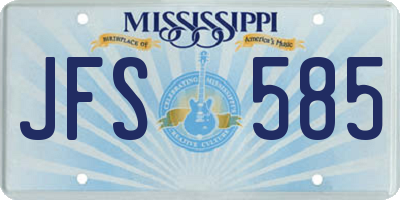 MS license plate JFS585