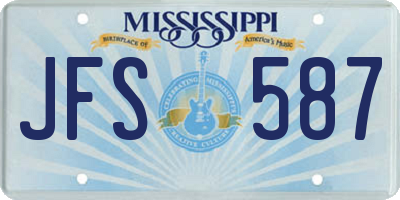 MS license plate JFS587