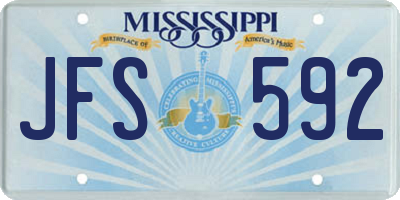 MS license plate JFS592